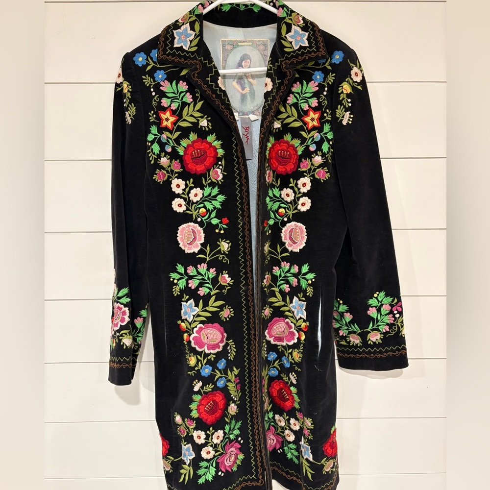 Johnny Was Embroidered Black Jacket